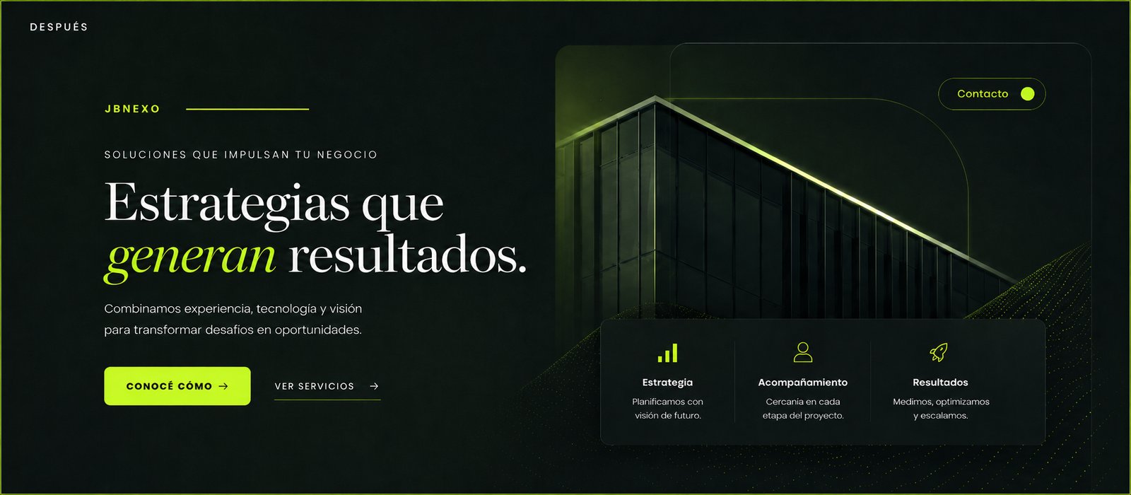 Sitio web renovado por JBNEXO, moderno y claro